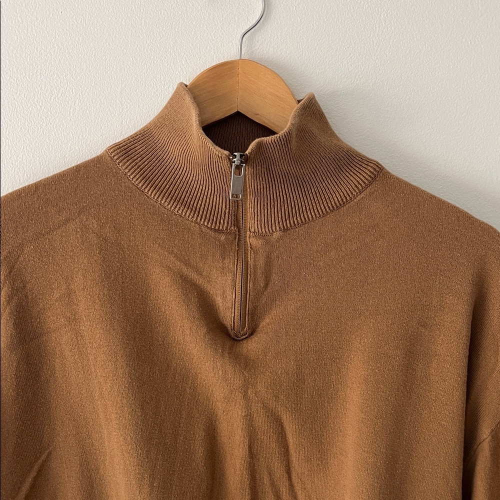 Pull&Bear Men's Tan Zip-Up Sweater *LAST CALL